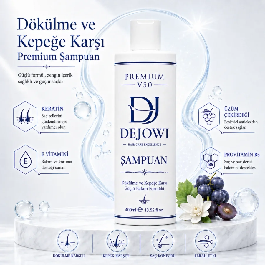 Dejowi V50 Premium Dökülme ve Kepek Karşıtı Bakım Şampuan 400ml resmi