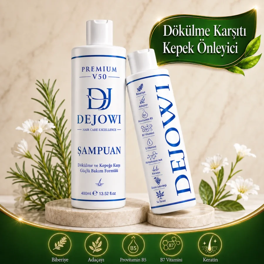 Dejowi V50 Premium Dökülme ve Kepek Karşıtı Şampuan 400 ml SLS/SLES İçermez resmi